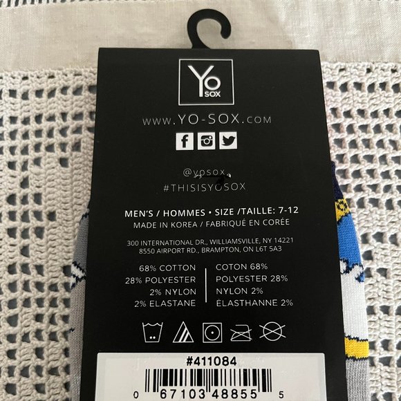 NEW with tags YoSox grey, red, navy, white & yellow socks men’s size 7-12 rare - Picture 7 of 9